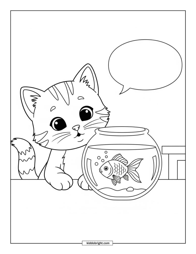 cat coloring page free download