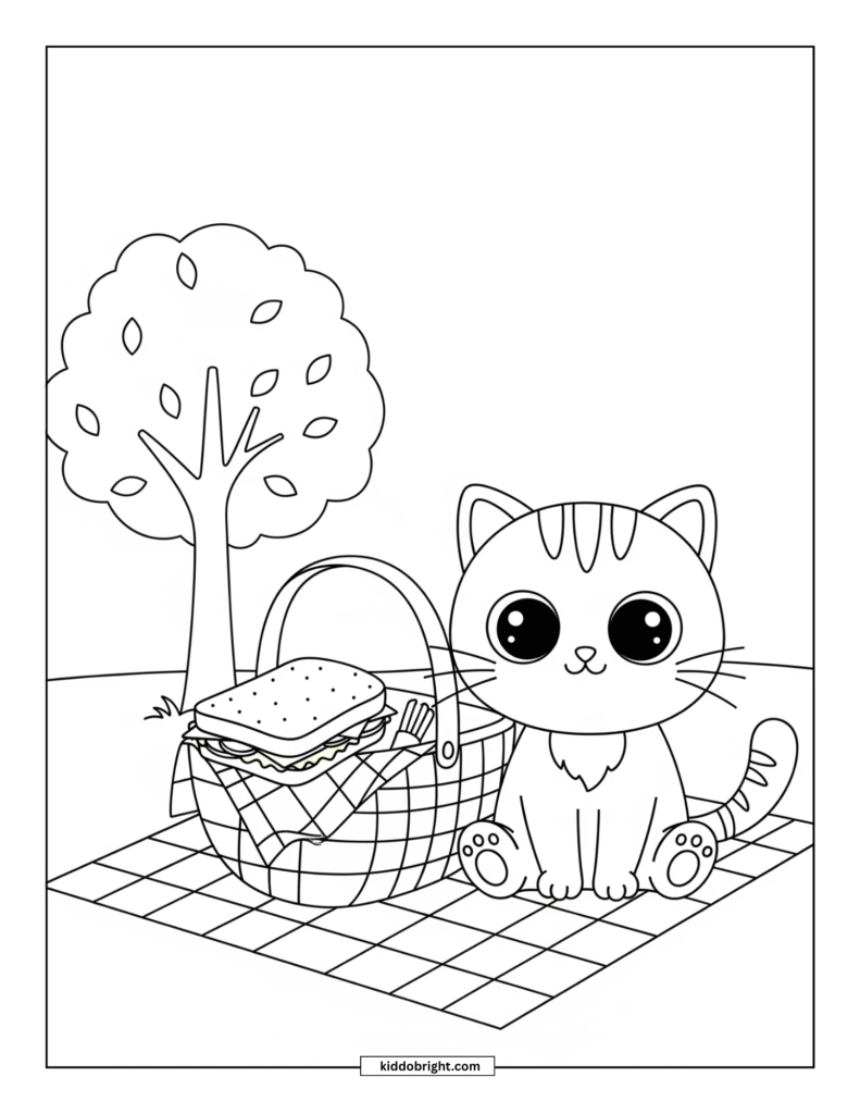 cat coloring page free download