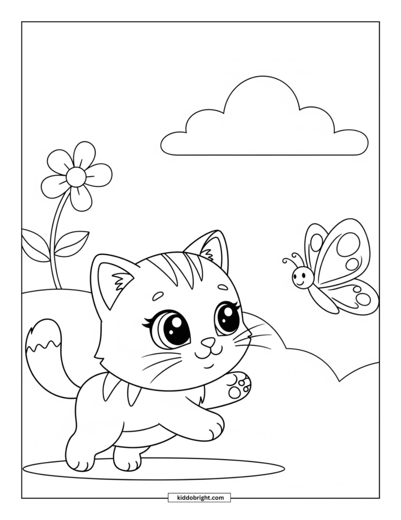 cat coloring page free download