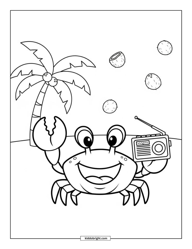 crab coloring pages for kids free download