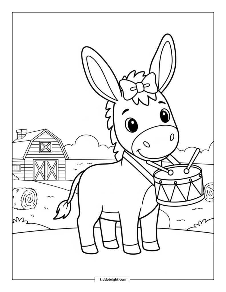 donkey coloring pages for kids free download