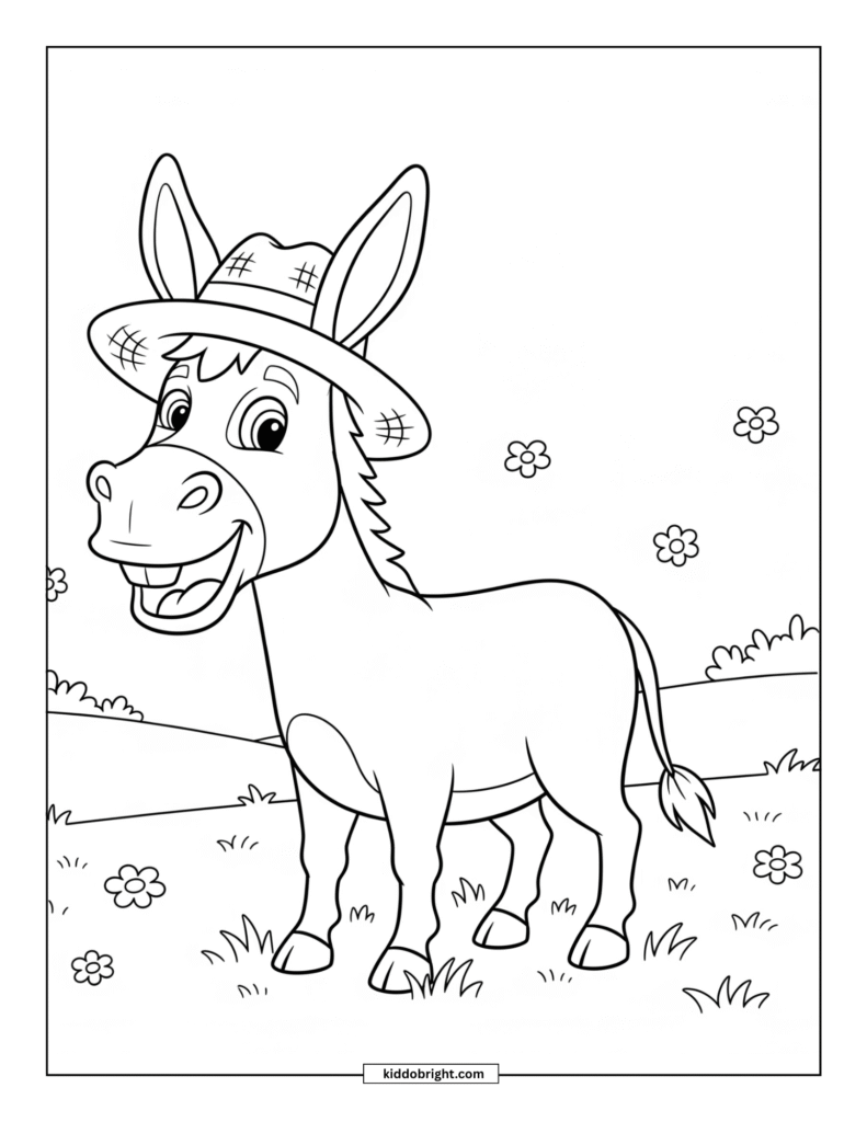 donkey coloring pages for kids free download
