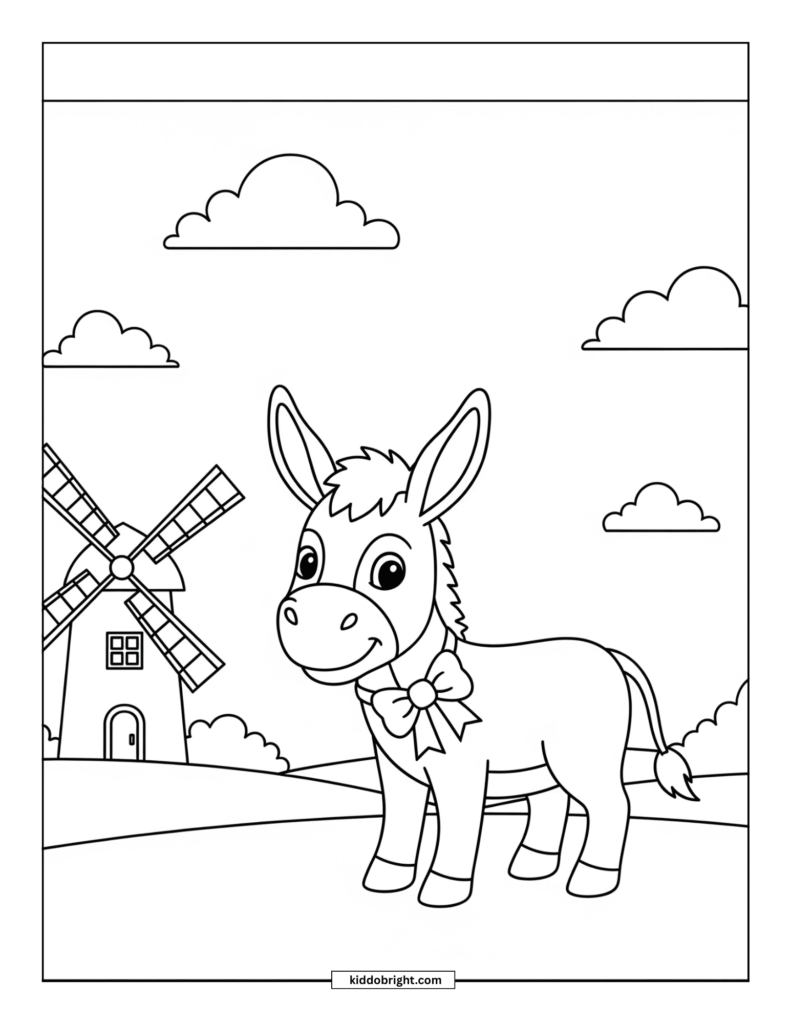 donkey coloring pages for kids free download