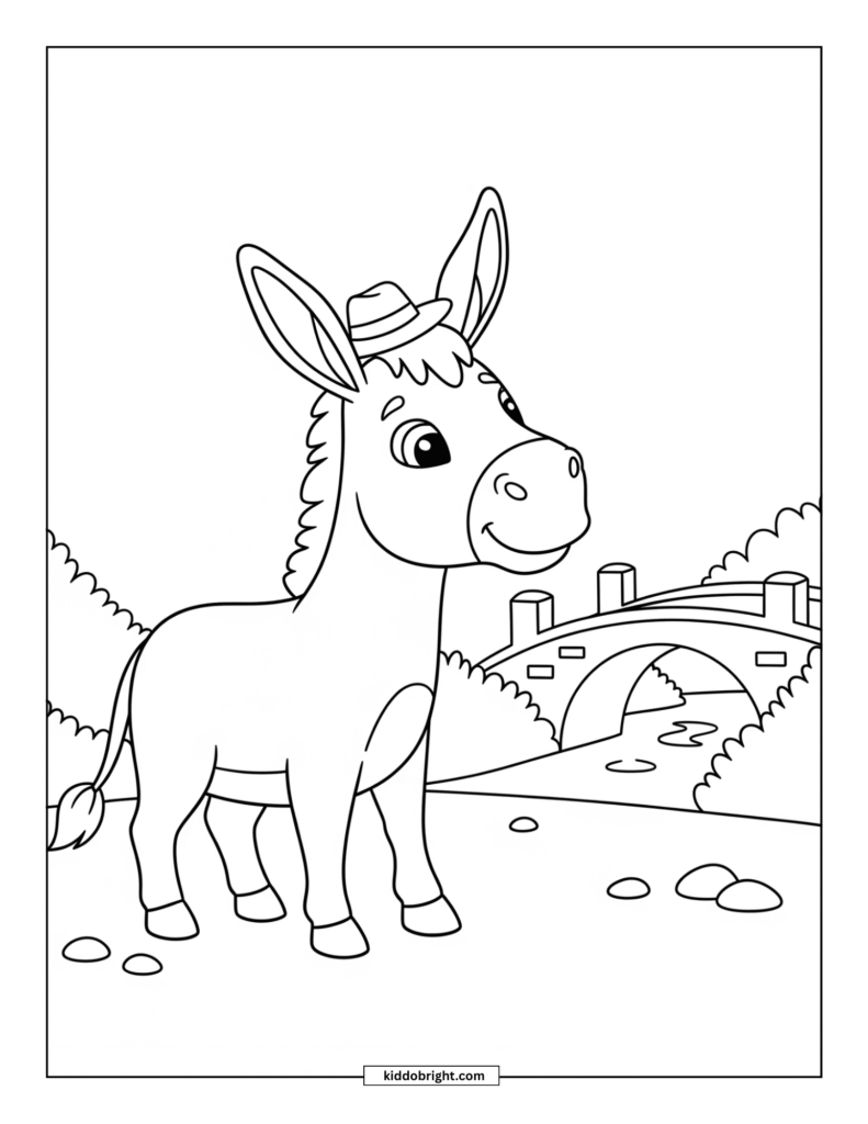 donkey coloring pages for kids free download