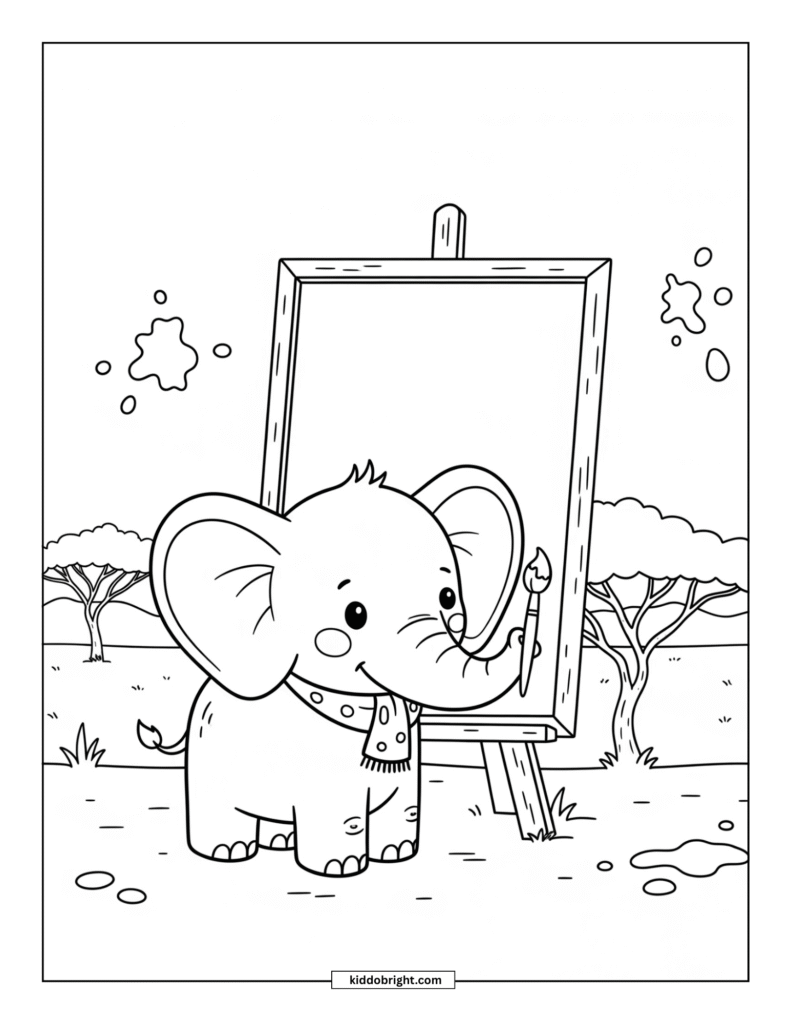 elephant coloring pages for kids free download