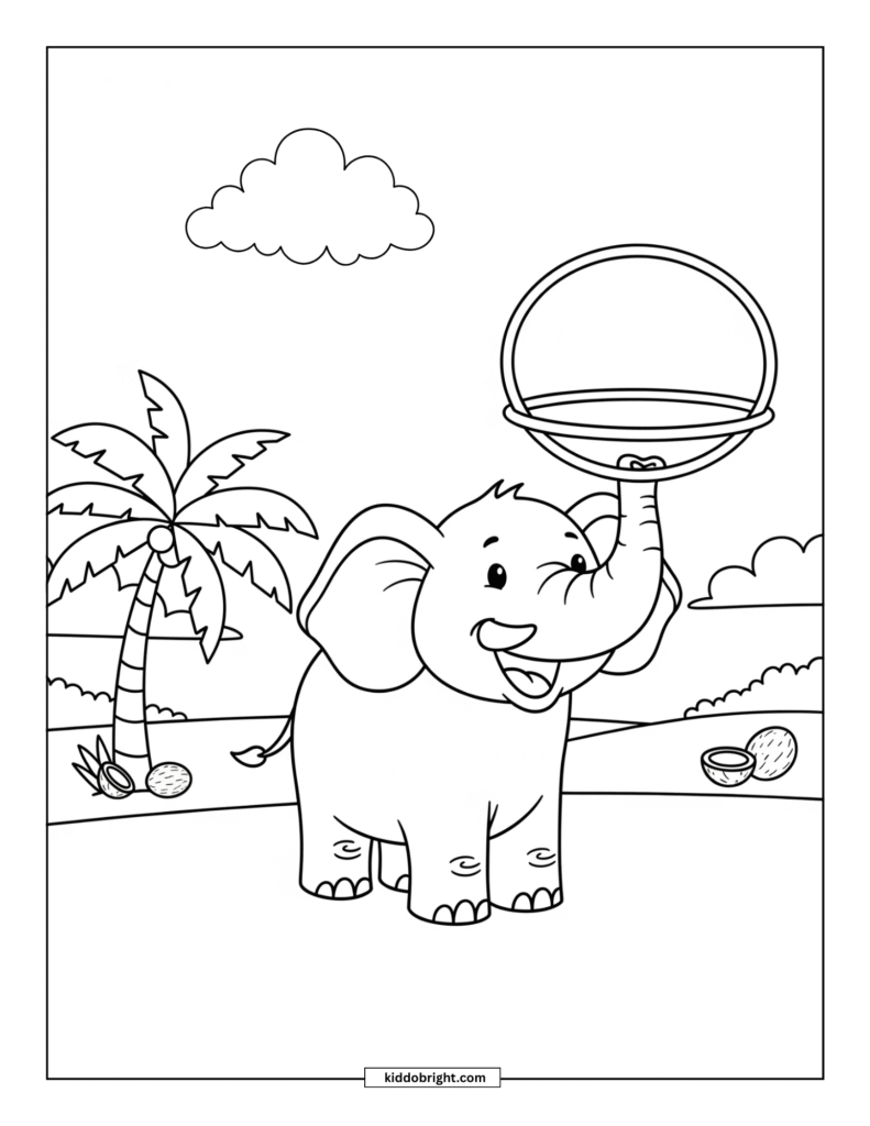 elephant coloring pages for kids free download