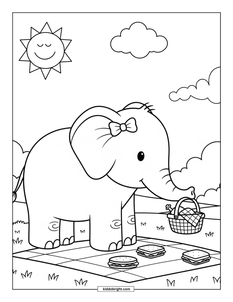 elephant coloring pages for kids free download