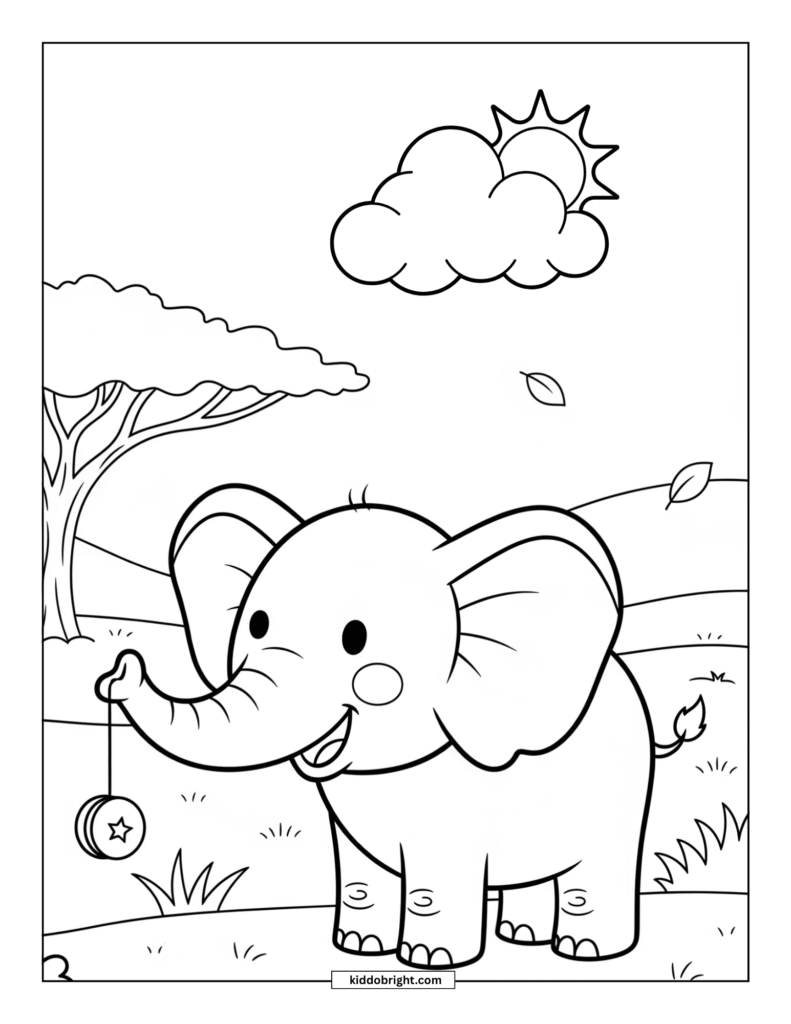 elephant coloring pages for kids free download