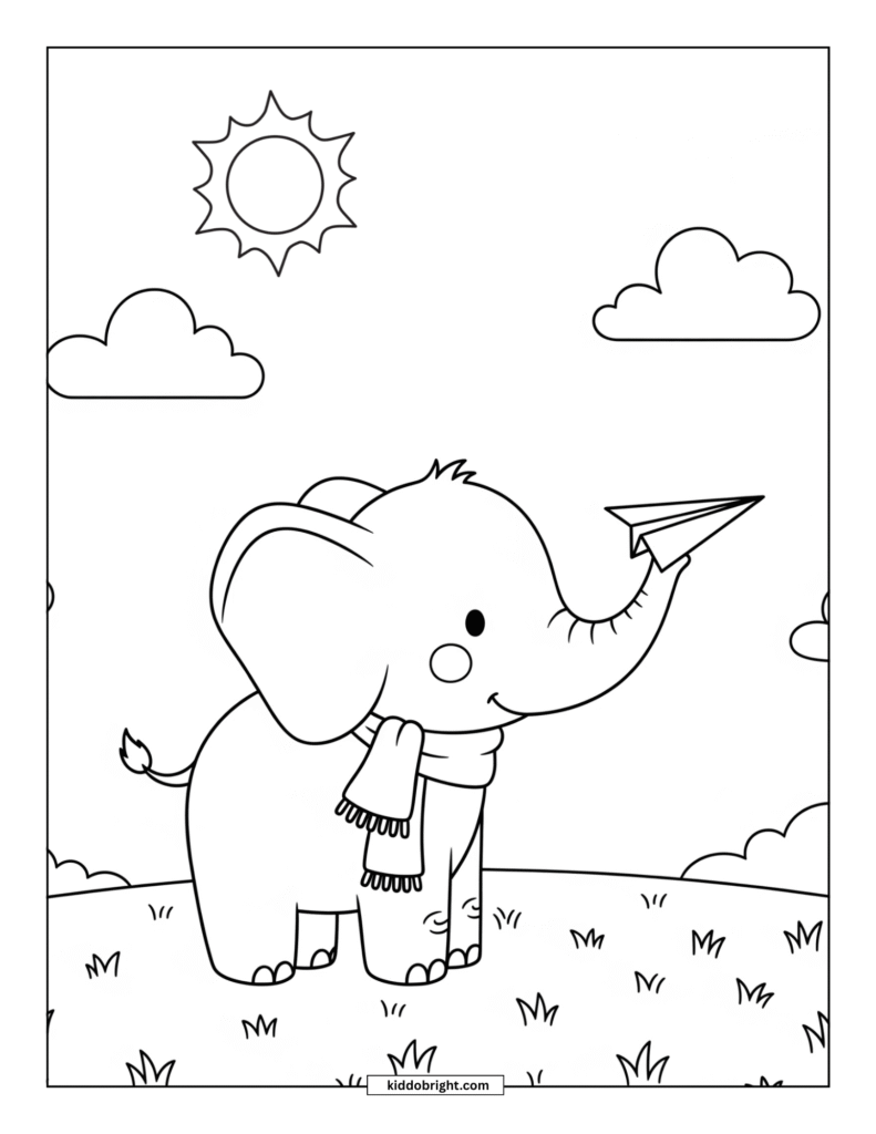 elephant coloring pages for kids free download