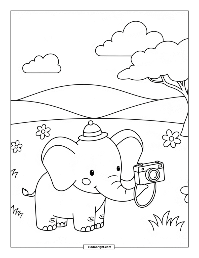 elephant coloring pages for kids free download