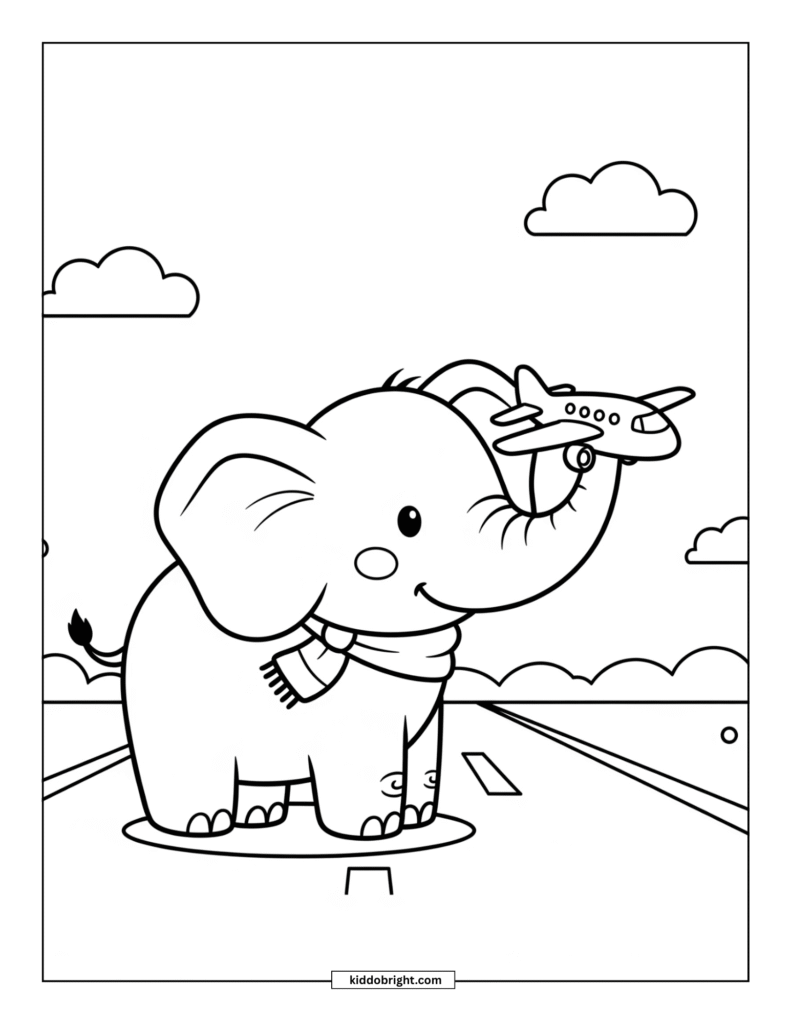 elephant coloring pages for kids free download