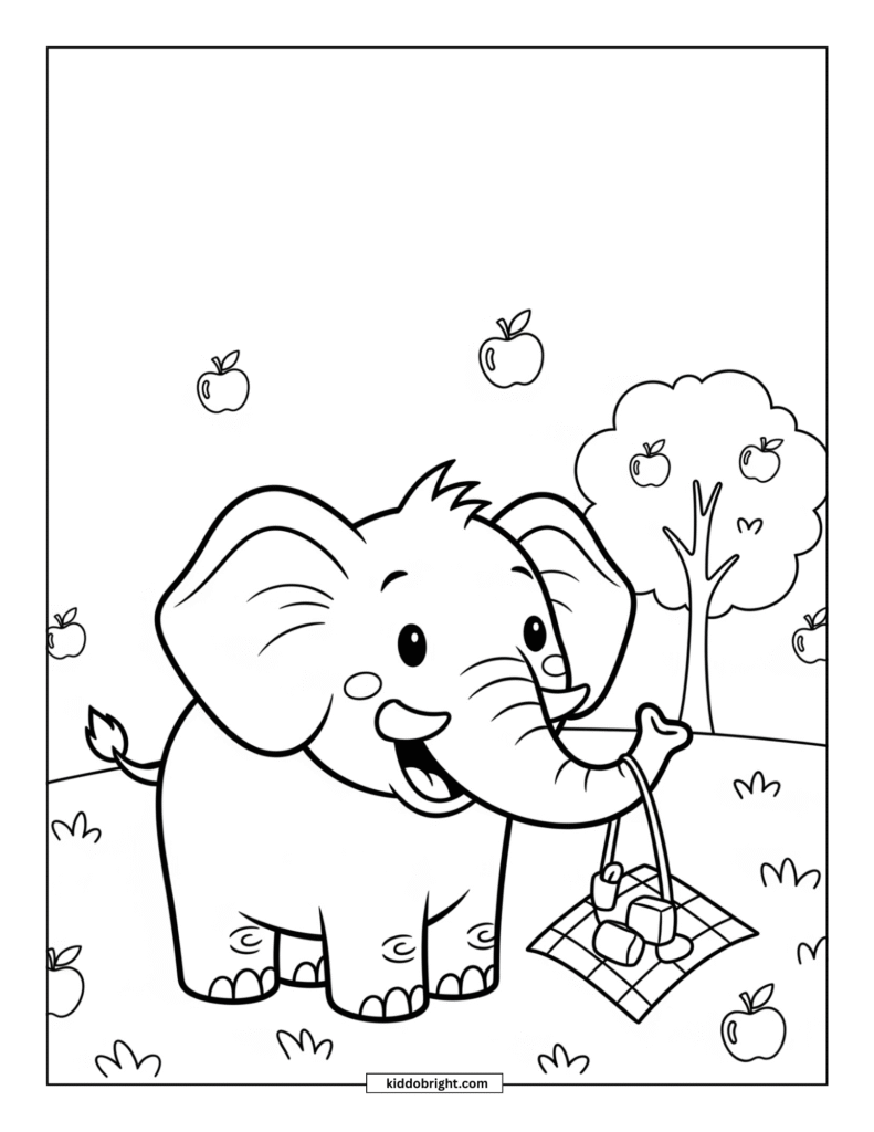 elephant coloring pages for kids free download