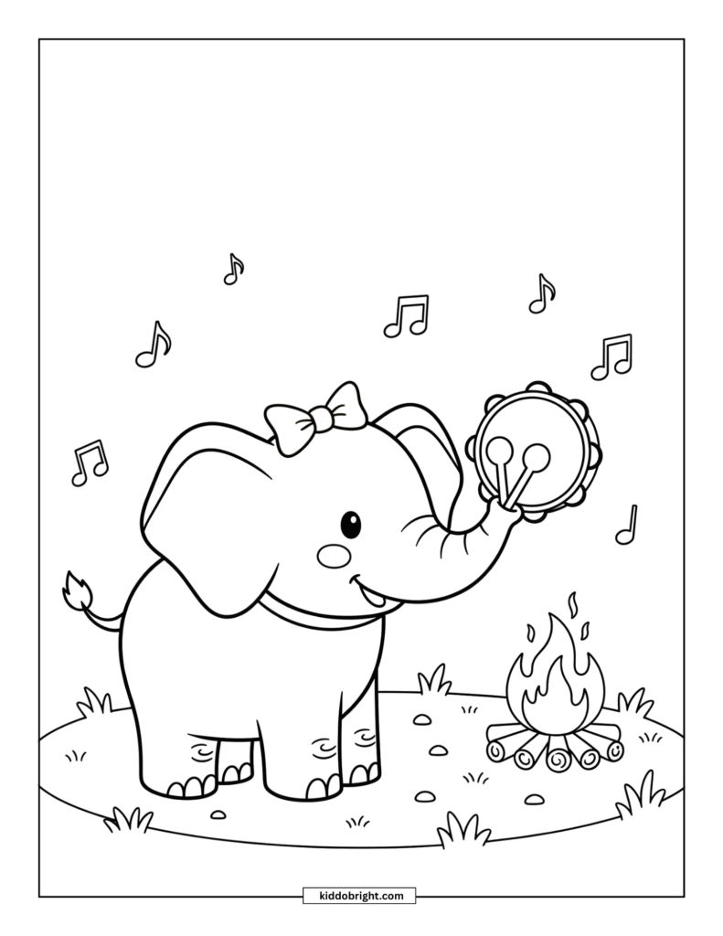 elephant coloring pages for kids free download