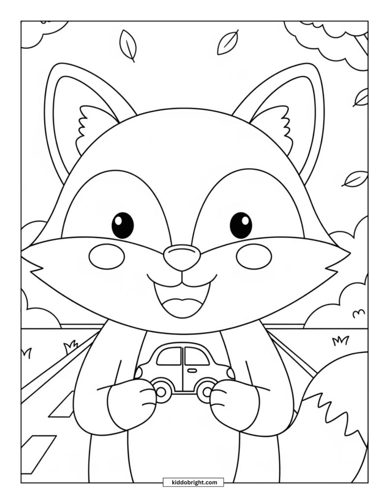 fox coloring pages for kids free download