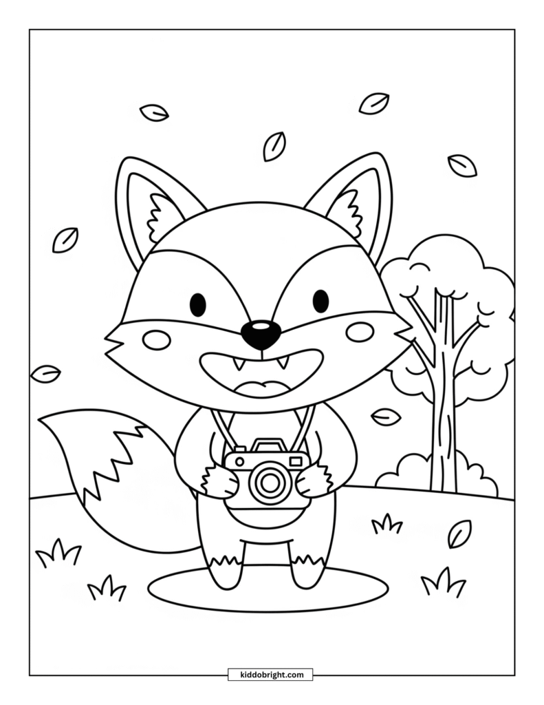 fox coloring pages for kids free download