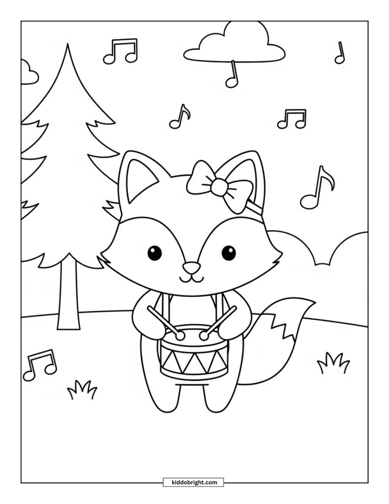 fox coloring pages for kids free download