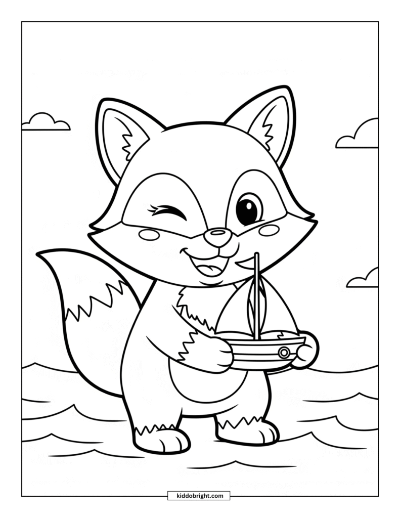 fox coloring pages for kids free download