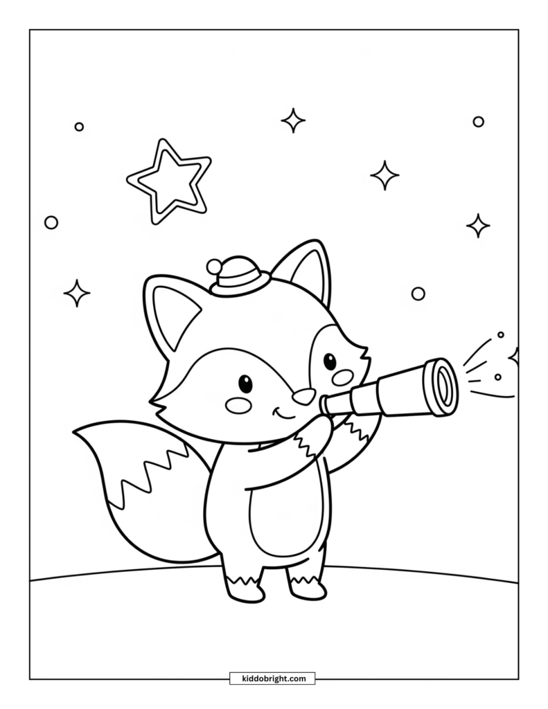 fox coloring pages for kids free download