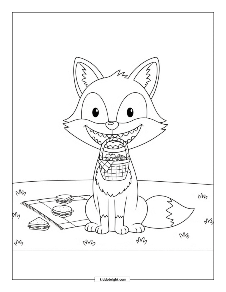 fox coloring pages for kids free download