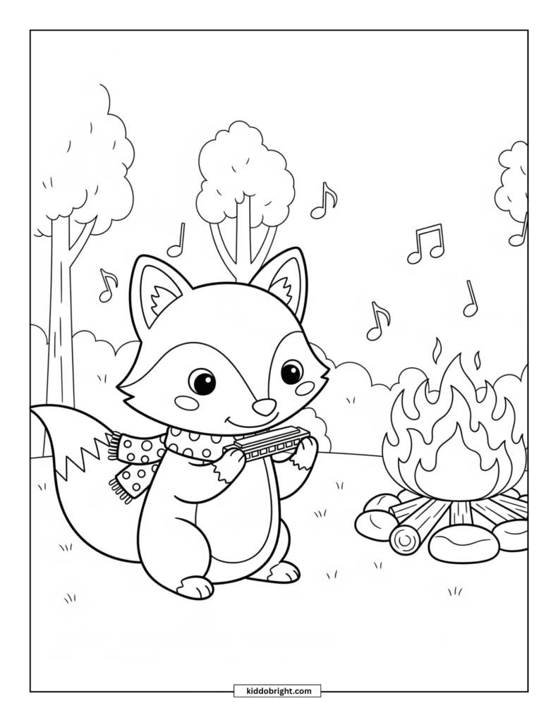 fox coloring pages for kids free download