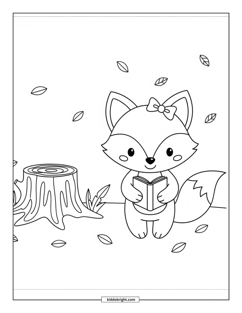 fox coloring pages for kids free download