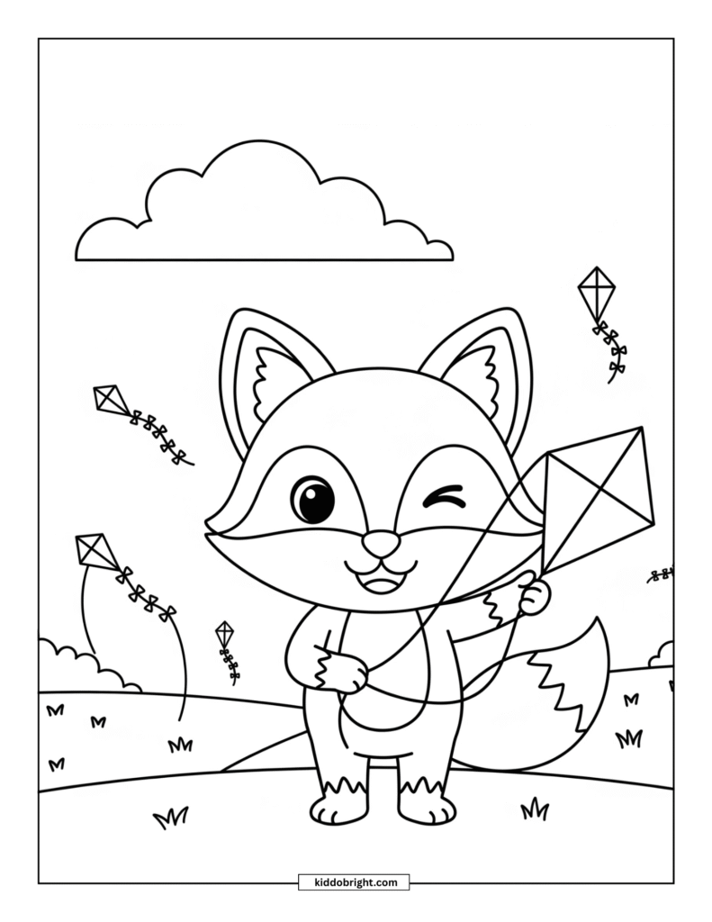fox coloring pages for kids free download