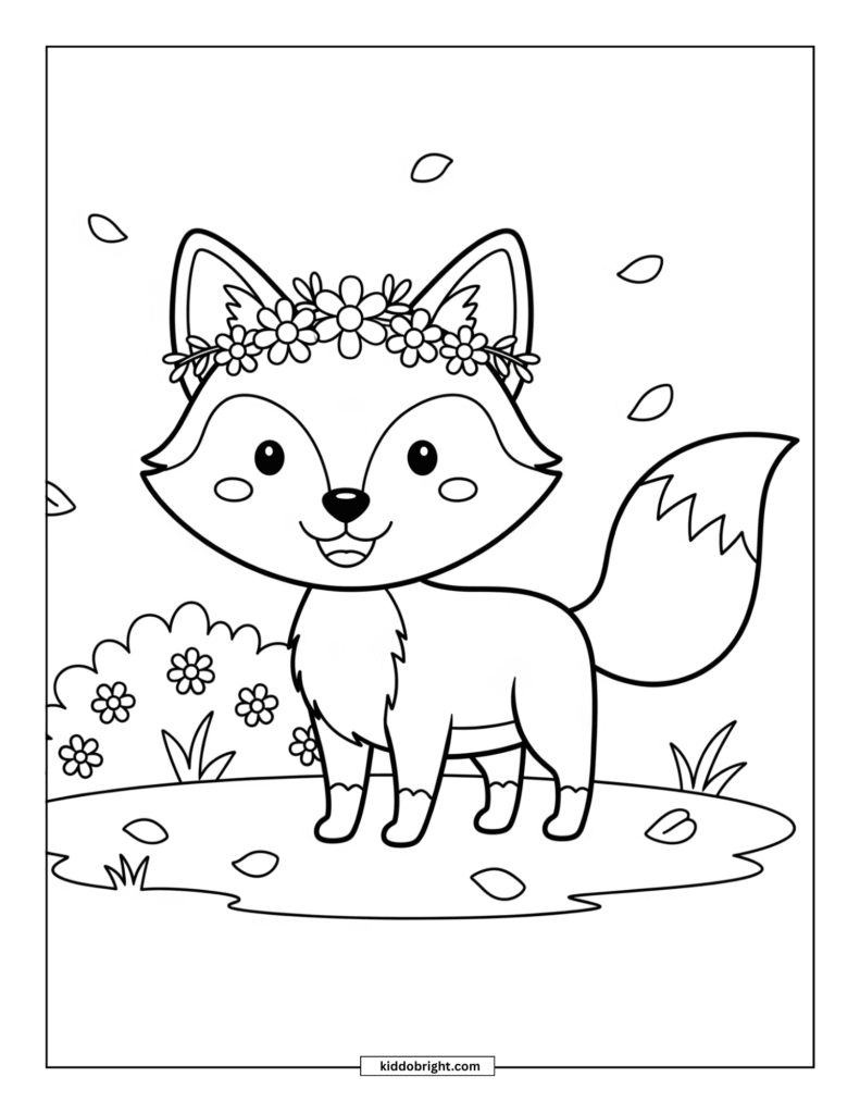 fox coloring pages for kids free download