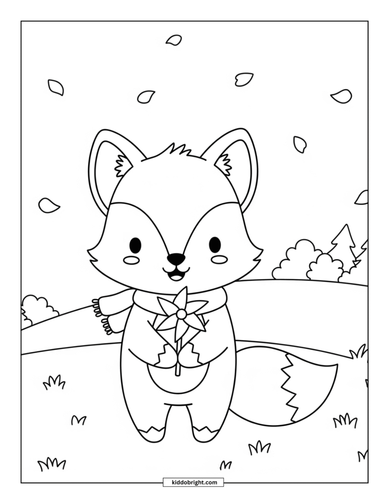 fox coloring pages for kids free download