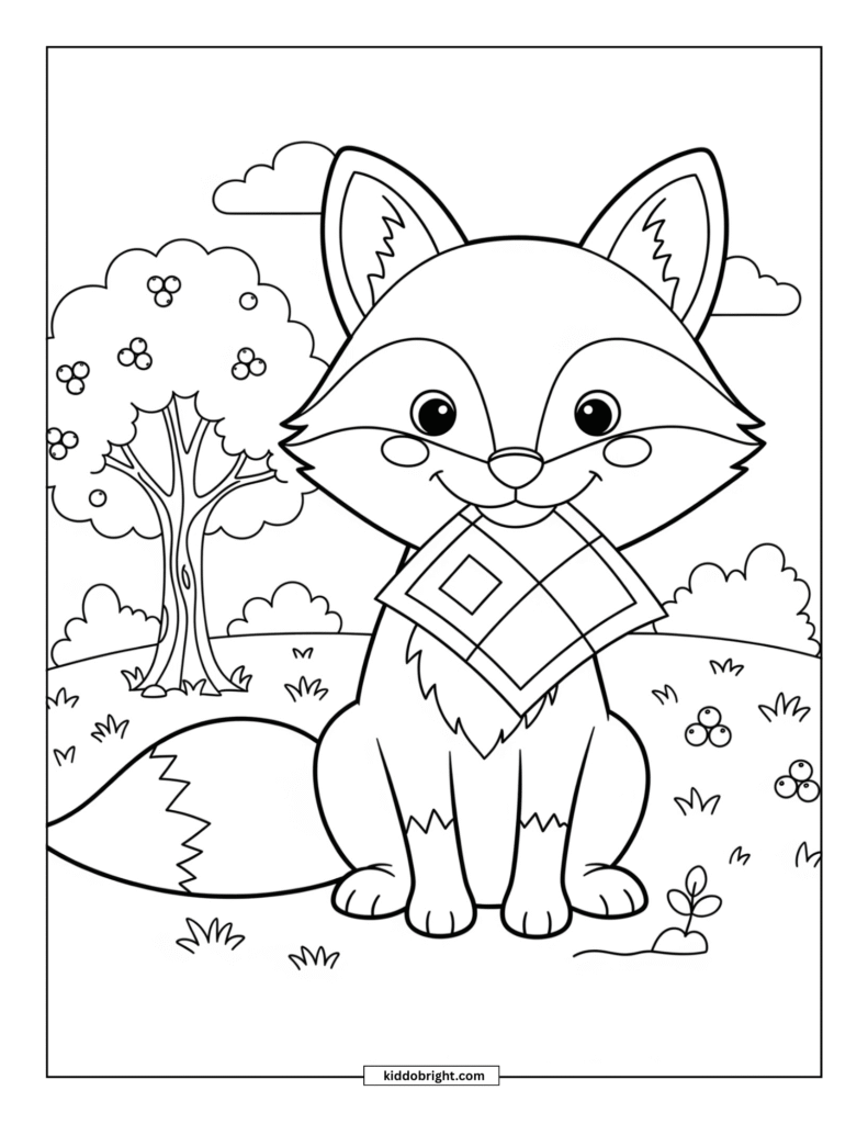 fox coloring pages for kids free download