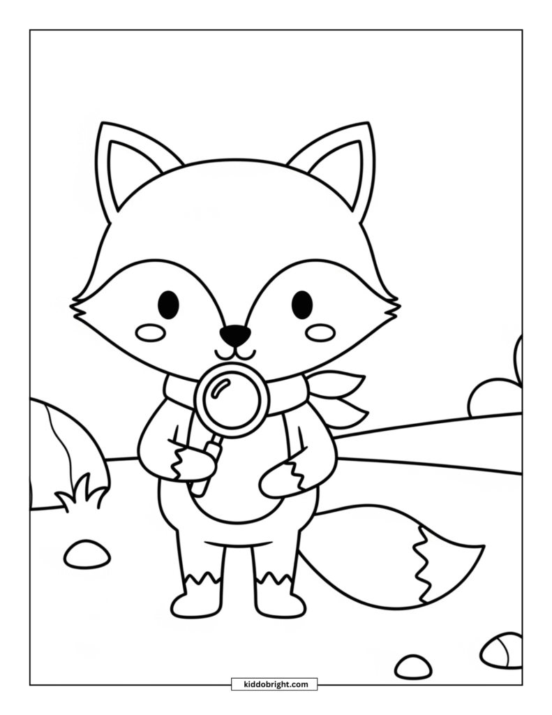 fox coloring pages for kids free download