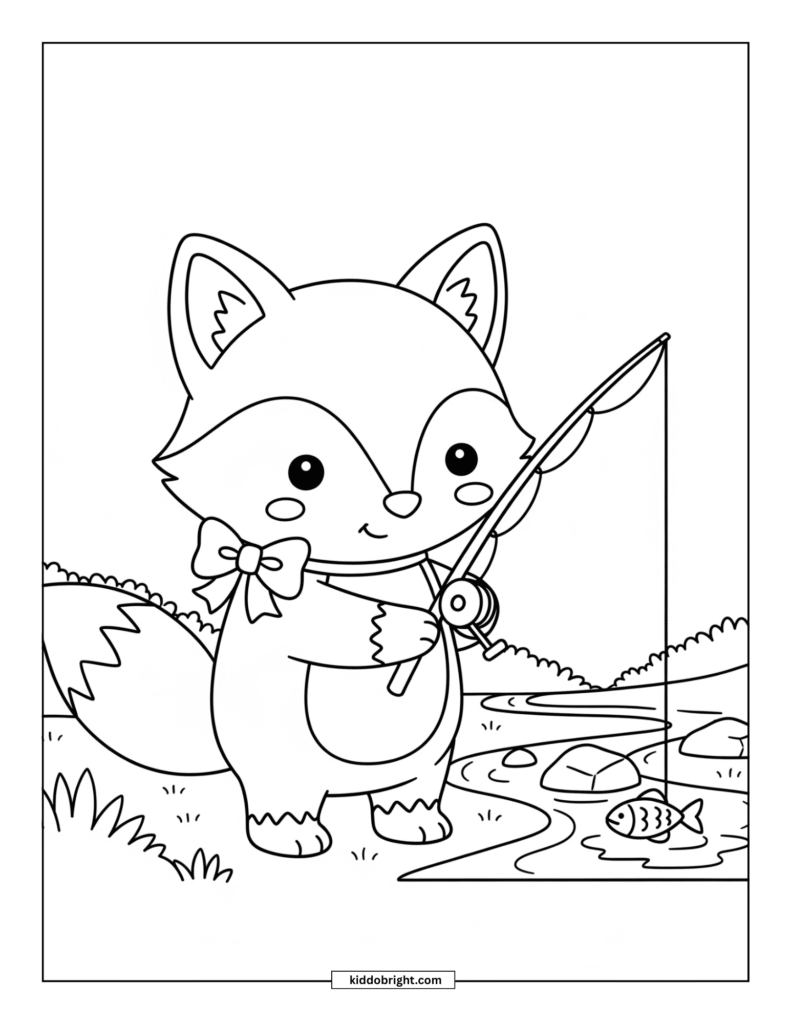 fox coloring pages for kids free download