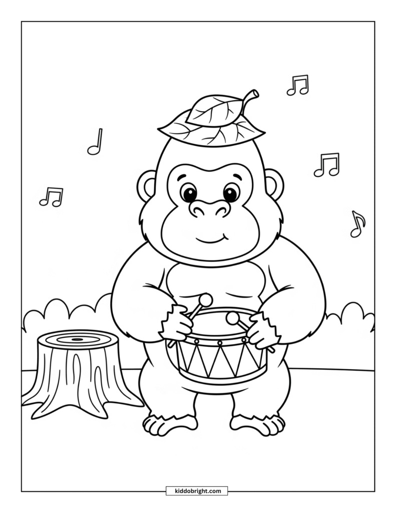 gorilla coloring pages for kids free download
