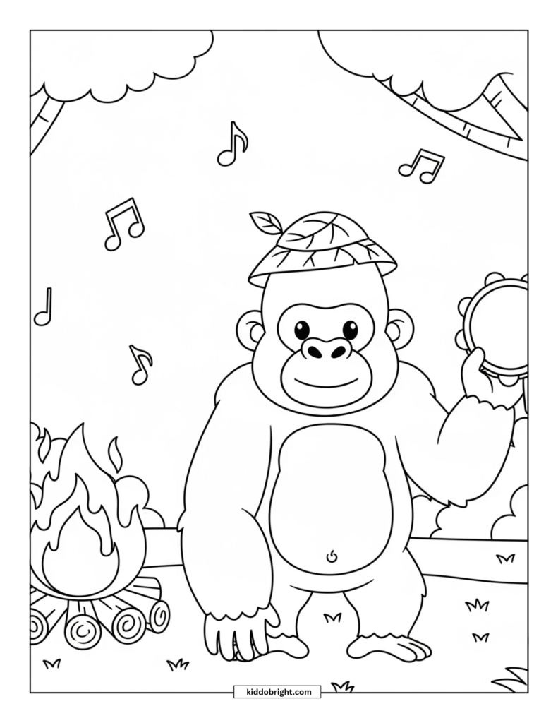 gorilla coloring pages for kids free download