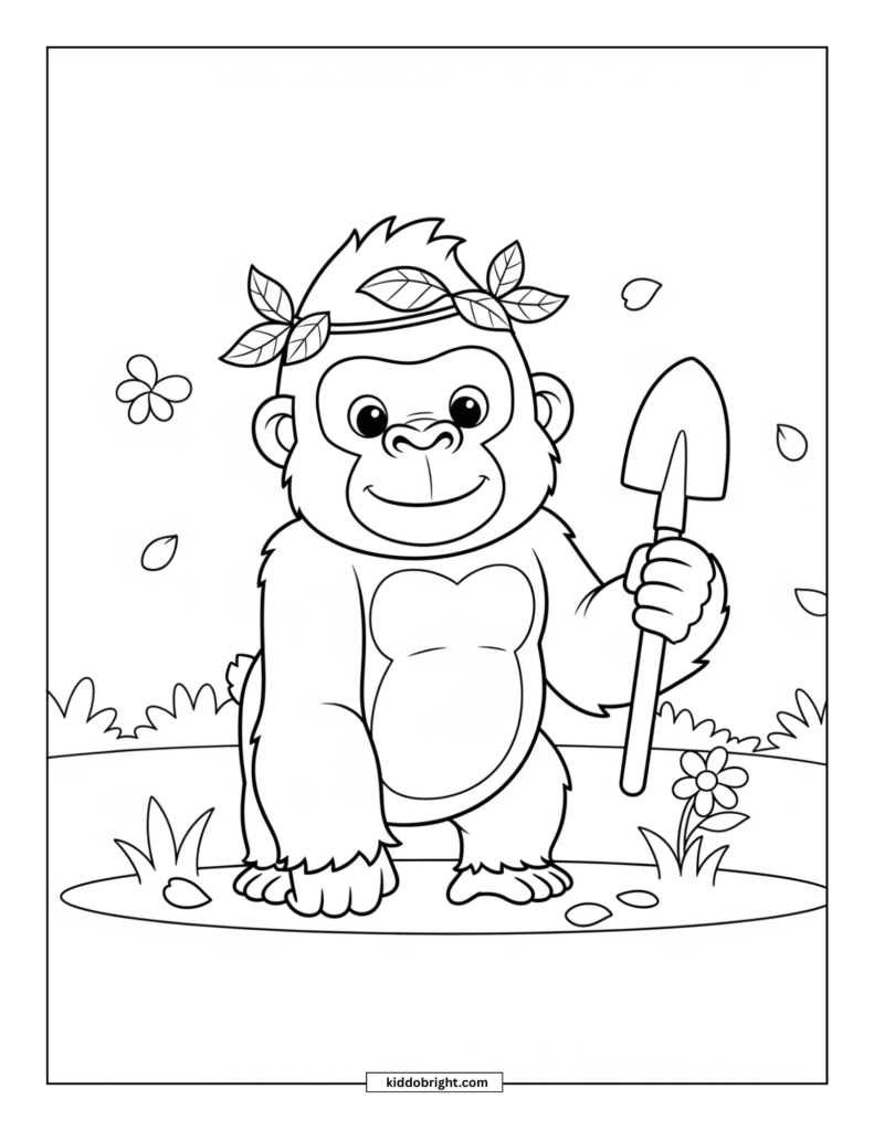 gorilla coloring pages for kids free download