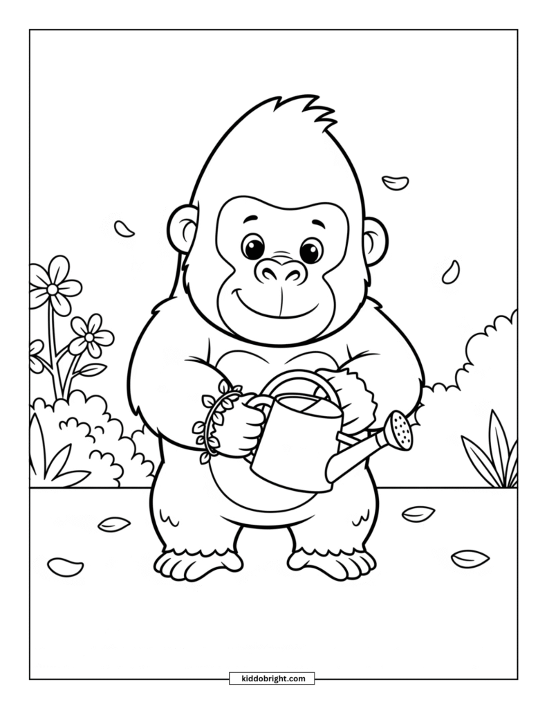 gorilla coloring pages for kids free download
