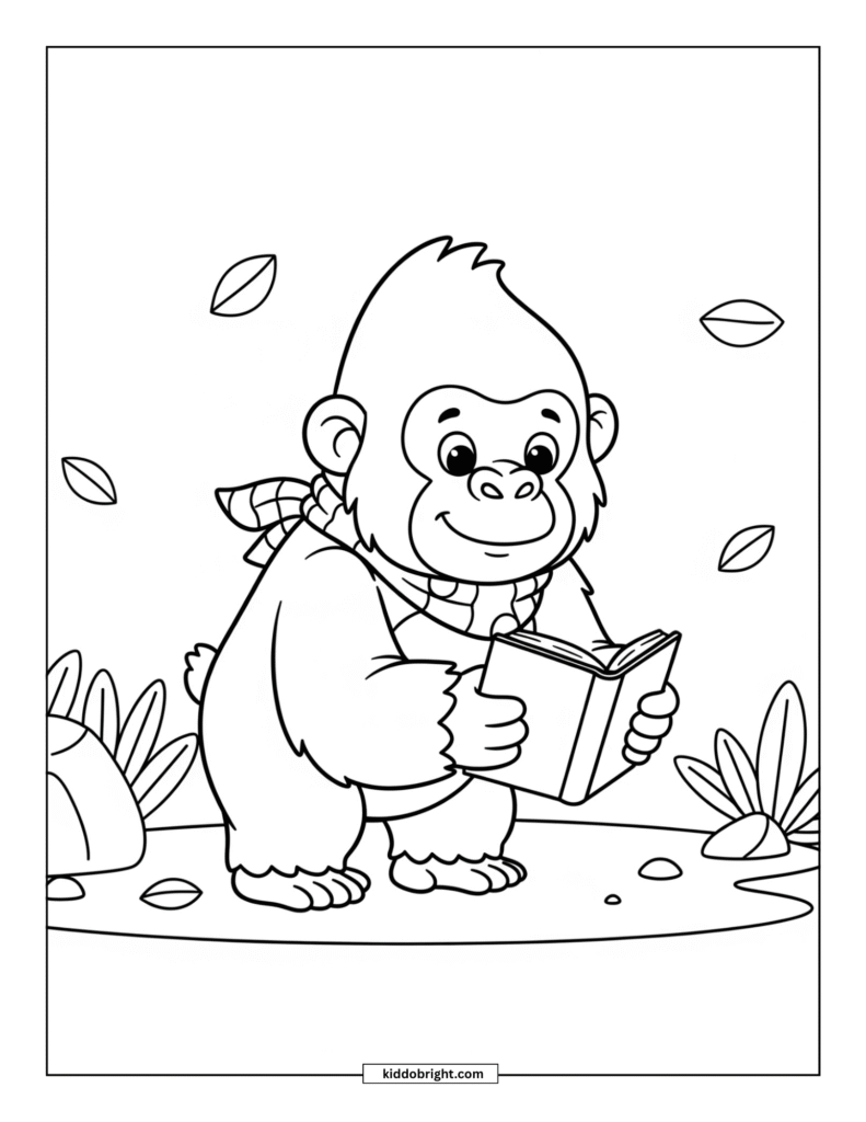 gorilla coloring pages for kids free download