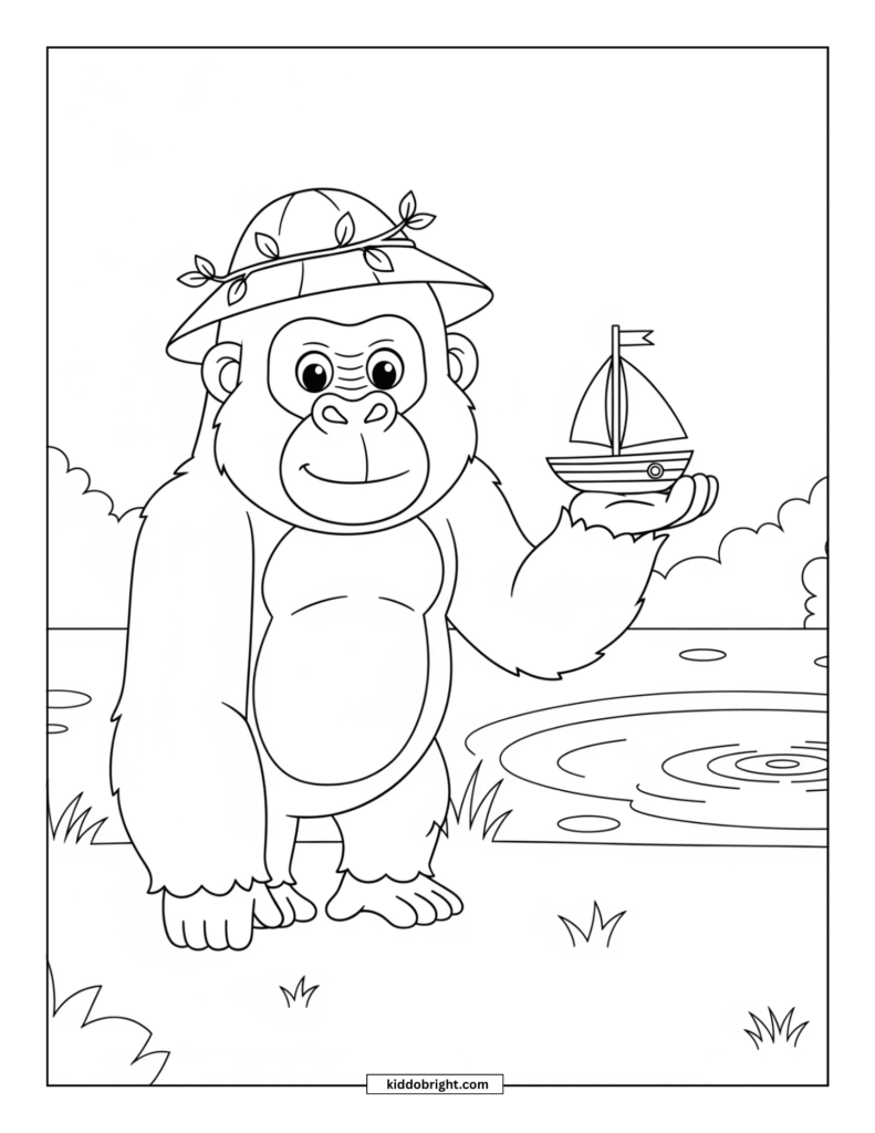 gorilla coloring pages for kids free download