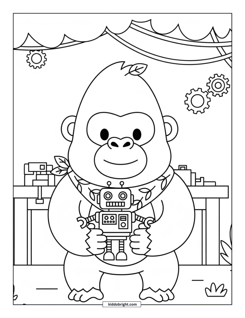 gorilla coloring pages for kids free download