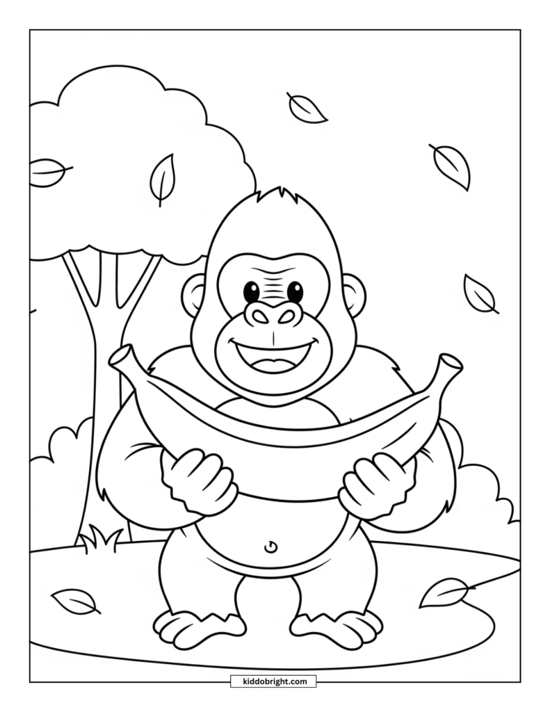 gorilla coloring pages for kids free download