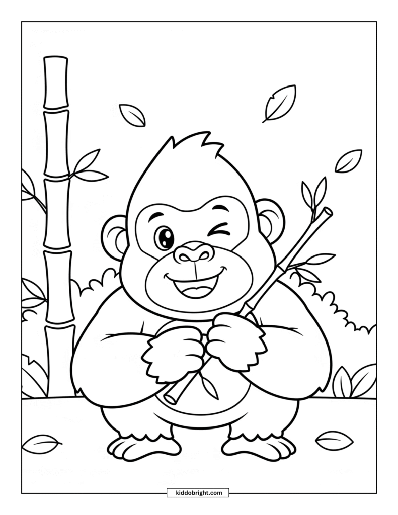 gorilla coloring pages for kids free download