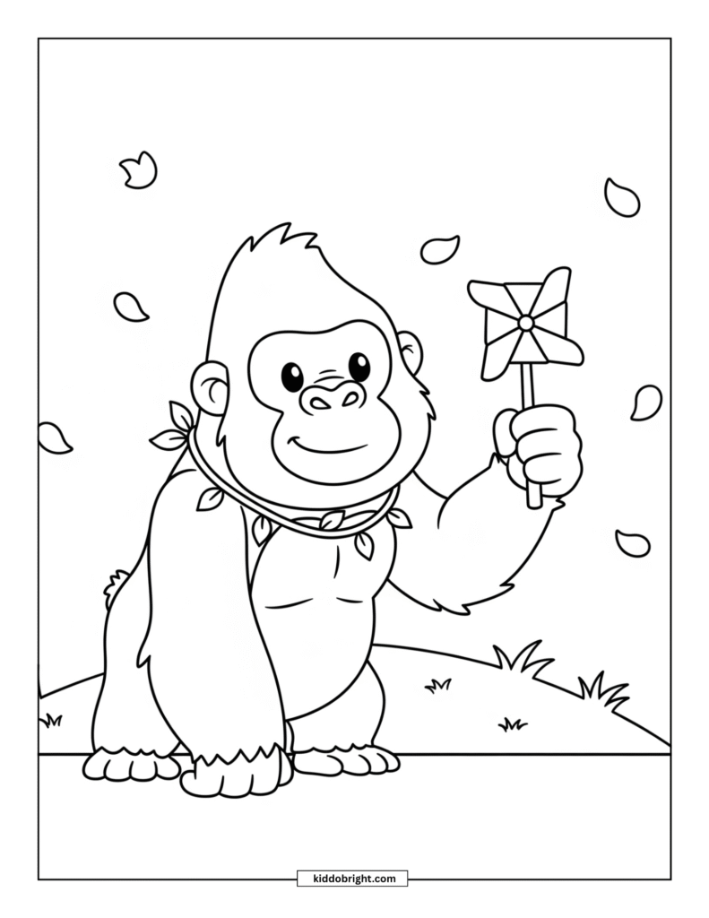 gorilla coloring pages for kids free download